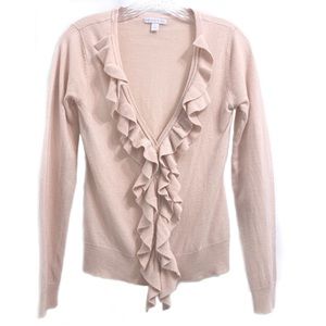 NY&Co Ruffle Sweater Cardigan light pinkish peach